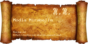 Modla Mirabella névjegykártya